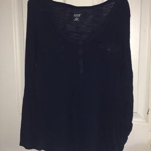 Blue, 3 quarter length shirt